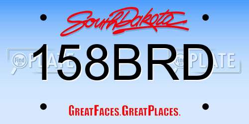 158BRD South Dakota License Plate
