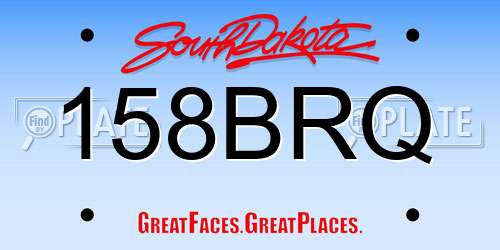 158BRQ South Dakota License Plate