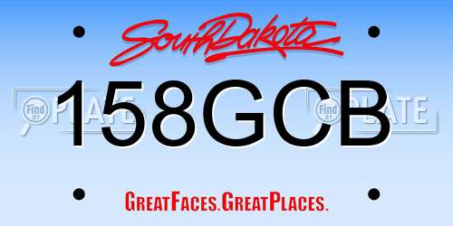 158GCB South Dakota License Plate