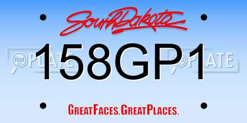 158GP1 South Dakota License Plate