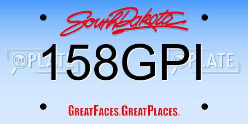 158GPI South Dakota License Plate