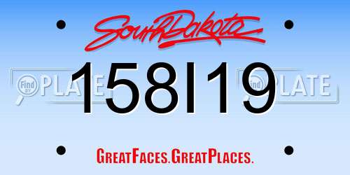 158I19 South Dakota License Plate