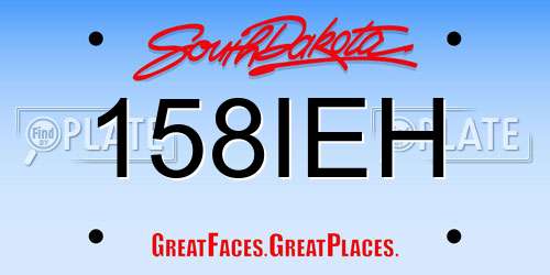 158IEH South Dakota License Plate