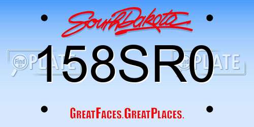 158SR0 South Dakota License Plate