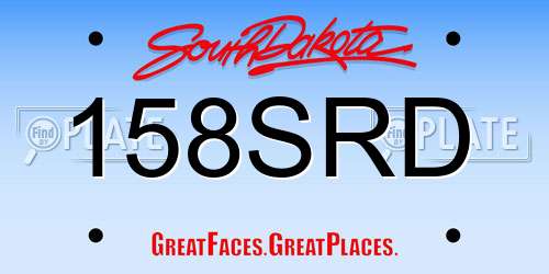 158SRD South Dakota License Plate