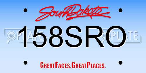 158SRO South Dakota License Plate