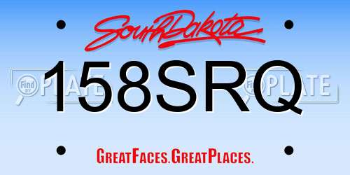 158SRQ South Dakota License Plate