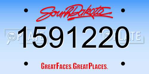 1591220 South Dakota License Plate