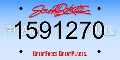 1591270 South Dakota License Plate