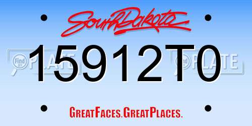 15912T0 South Dakota License Plate