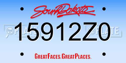 15912Z0 South Dakota License Plate