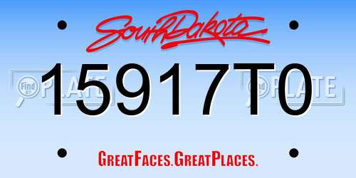15917T0 South Dakota License Plate