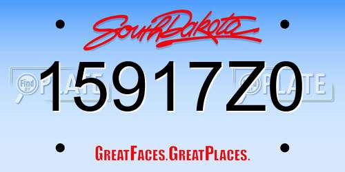 15917Z0 South Dakota License Plate