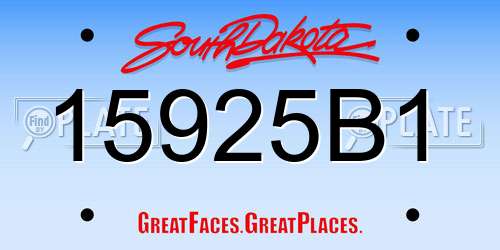 15925B1 South Dakota License Plate