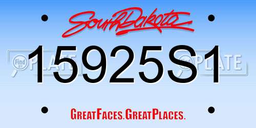 15925S1 South Dakota License Plate
