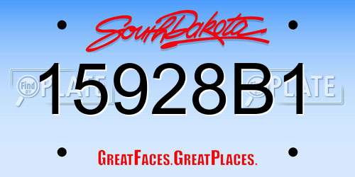 15928B1 South Dakota License Plate