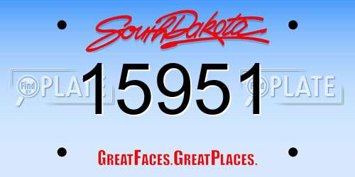15951 South Dakota License Plate