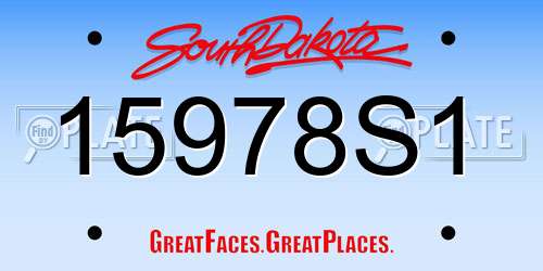 15978S1 South Dakota License Plate
