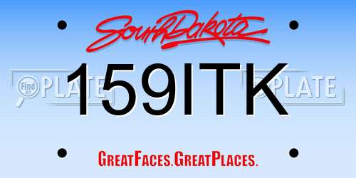 159ITK South Dakota License Plate