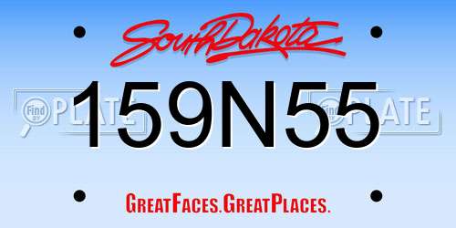 159N55 South Dakota License Plate