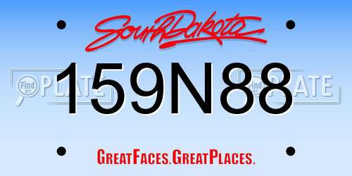 159N88 South Dakota License Plate
