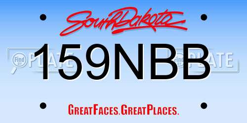 159NBB South Dakota License Plate