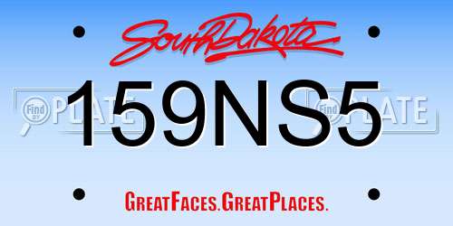 159NS5 South Dakota License Plate