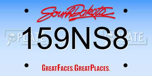159NS8 South Dakota License Plate