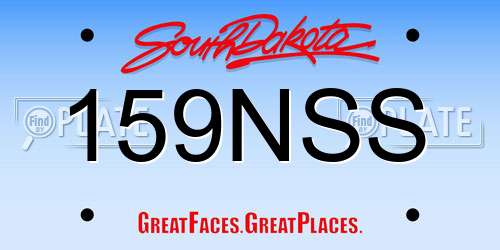 159NSS South Dakota License Plate