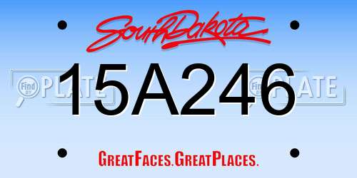 15A246 South Dakota License Plate