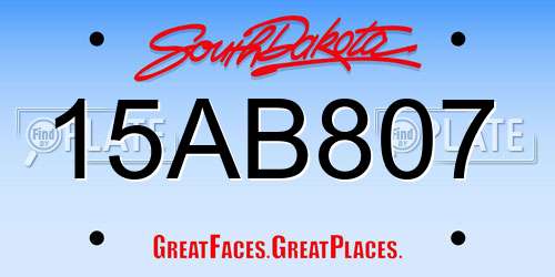 15AB807 South Dakota License Plate