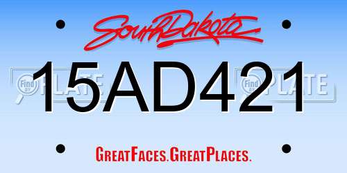 15AD421 South Dakota License Plate