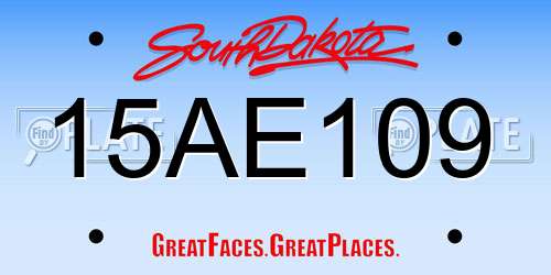 15AE109 South Dakota License Plate