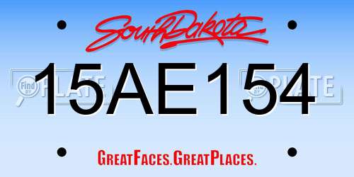 15AE154 South Dakota License Plate