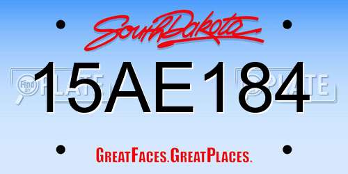 15AE184 South Dakota License Plate