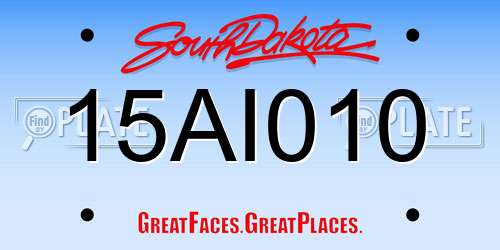 15AI010 South Dakota License Plate