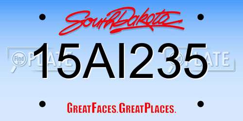 15AI235 South Dakota License Plate