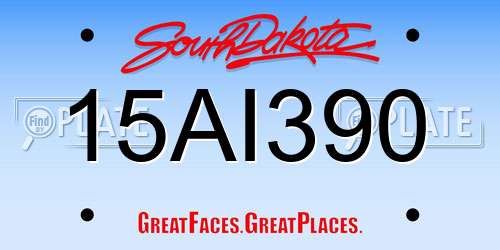 15AI390 South Dakota License Plate
