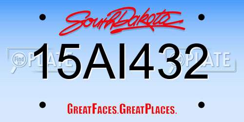 15AI432 South Dakota License Plate