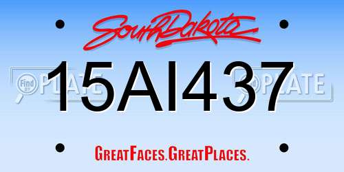 15AI437 South Dakota License Plate