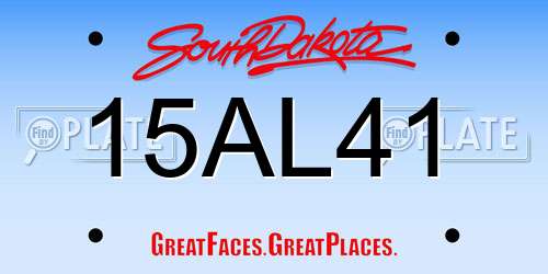15AL41 South Dakota License Plate