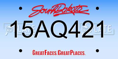 15AQ421 South Dakota License Plate