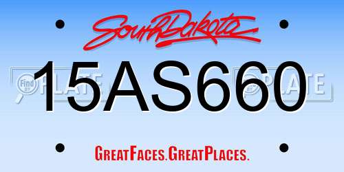 15AS660 South Dakota License Plate