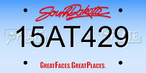 15AT429 South Dakota License Plate