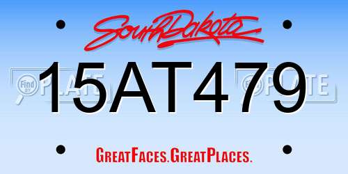 15AT479 South Dakota License Plate