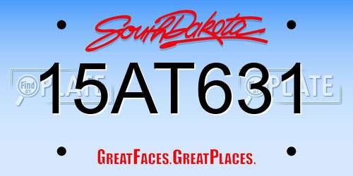 15AT631 South Dakota License Plate
