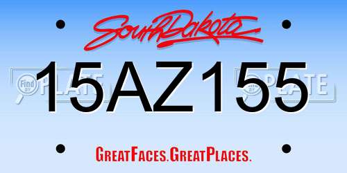 15AZ155 South Dakota License Plate