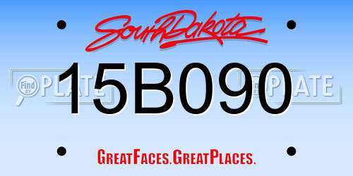 15B090 South Dakota License Plate