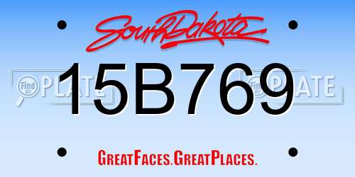 15B769 South Dakota License Plate