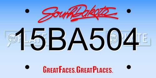 15BA504 South Dakota License Plate